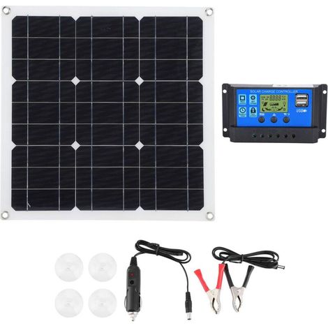 Panel solar, panel solar, doble protección contra corriente inversa Mos con controlador para montaña al aire libre, camping y pradera (1/5)