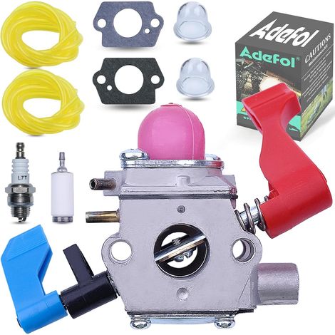 Kit de remplacement de souffleur de feuilles avec filtre à carburant, ligne pour WT-606 WT-784 Carburateur pour C1Q-W11G pour Poulan Weed Eater Craftsman B1750 B1750LE BV1650 530071775 (1/5)
