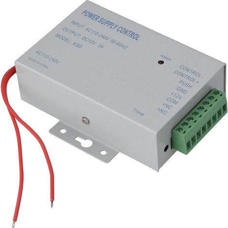 Système de Contrôle D'accès de Porte d'alimentation AC110V-240V Sortie DC 12V 3A 30W Contrôleur d'alimentation Alimentation Power Supply Control Système de Contrôle D'accès à la Porte Alimentation (1/5)