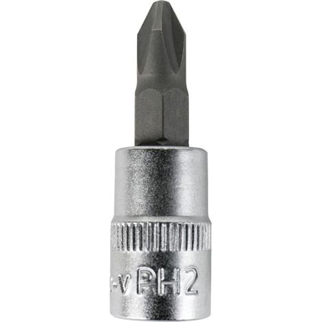 Douille pour embouts Phillips 1/4" STIER, PH 2 (1/2)