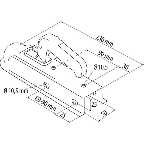Sodise – Tête d'attelage carrée 50mm pour remorque – PTAC 750kg – Connexion sécurisée pour chantiers exigeants – Compatible boule Ø 50mm