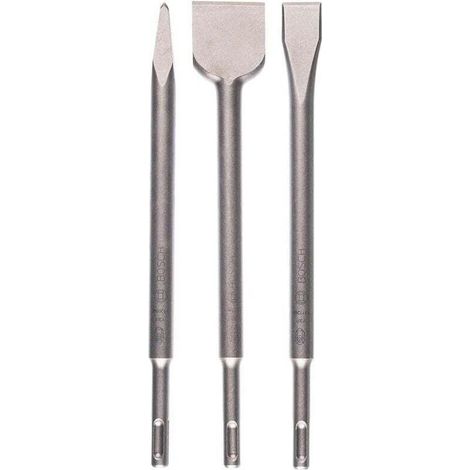 Accessories 3 pièces it de burins SDS plus (pour le béton et la maçonnerie, accessoires pour marteau burineur) Argent (1/4)