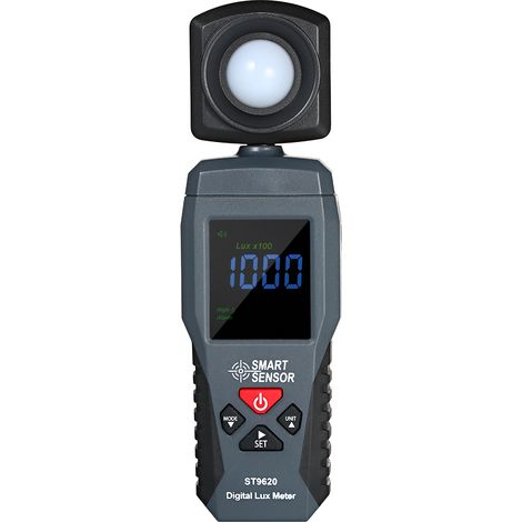 SMART SENSOR Luxmètre Numérique ST9620 avec Écran LCD Portable Photomètre Illuminance 1-200000 Lux