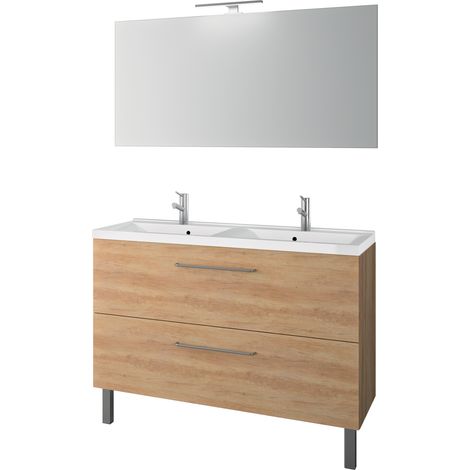 CAREA - Concept plan double vasque + meuble tiroirs LUNEA 120 cm
