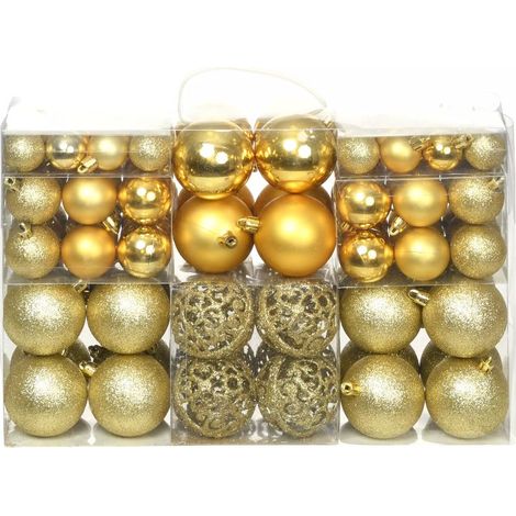 Lote de bolas de Navidad 100 unidades doradas 3/4/6 cm vidaXL (1/2)