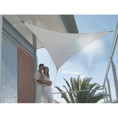 Voile d'ombrage triangulaire SERENITY 5 x 5 x 5 m - Taupe - Jardiline (1/3)
