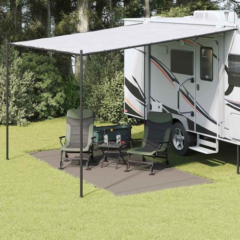 vidaXL Tent Carpet Folding Manual Light Grey 400 x 200 cm Polyethylene