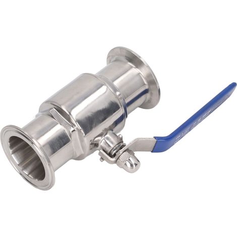 Kugelhahn aus Edelstahl 304 mit Schnellöffnungsanschluss, hygienisch, zur Wasserdurchflussregelung, Außendurchmesser 57 mm (1/5)