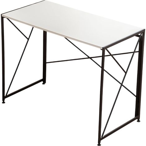 Escritorio plegable blanco de MDF y metal 99 x 50 x 75 cm (1/5)