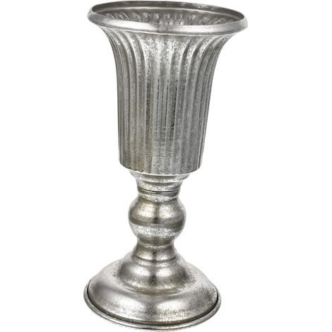 Vase Décoratif en Fer Vintage Argenté pour Fleurs Artificielles et Orchidées, Design Simple et Délicat, pour Décoration Maison et Bureau (1/5)