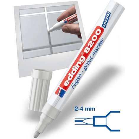 Edding 8200 Marcador para juntas Punta Redonda Blanco