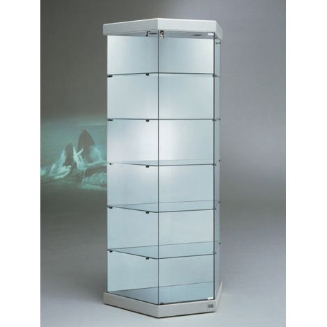 VETRINA 2  FARETTI LED 4000K  - 93/44x43x200h - TRAPEZOIDALE- CRISTALLI TEMPERATI MADE IN ITALY