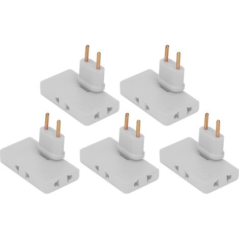 Adaptateur Prises EU 1 vers 3, 5 Pièces Multiprise Murale 180° sans Fil, Blanc 110‑250V (1/5)