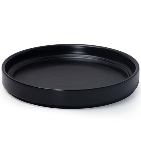 Pot de fleurs en céramique noir de 25 cm de diamètre extérieur, adapté aux bacs à fleurs d'intérieur et d'extérieur, 1 pièce (1/5)