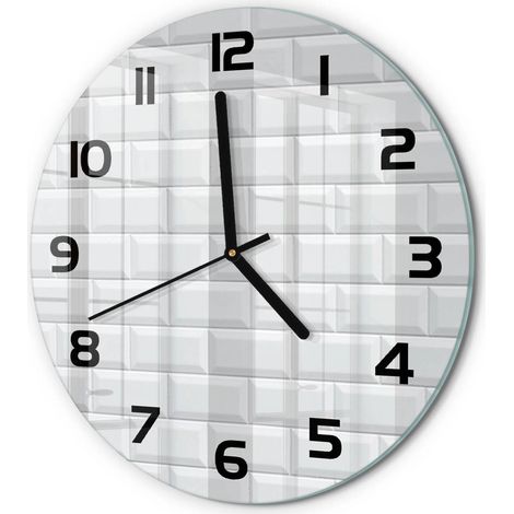 Horloge Murale Ronde Originale Verre Trempé Décoration Maison Moderne Mur en céramique fi 30 cm (1/5)