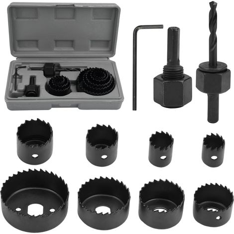 11-Piece Hole Saw Set, 19mm-64mm Wood Hole Saw for placo, Precise Drilling of Holes in Thin Wood, PVC Panels, and Plastic (1/5)