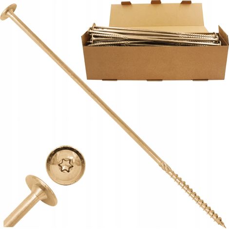 Vis Charpente Bois Azmet WCT, 8 x 320 mm, Tête Disque Torx, Haute Résistance, Boîte 50 Pièces