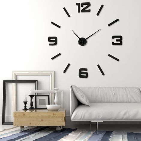 Reloj de pared adhesivo EKO negro de 130 cm
