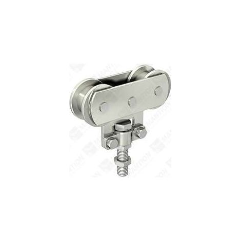 Herraje de puerta de desplazamiento recto para puerta de 80 kg, soporte con rodillo, fijación en canto de acero 0235a 2