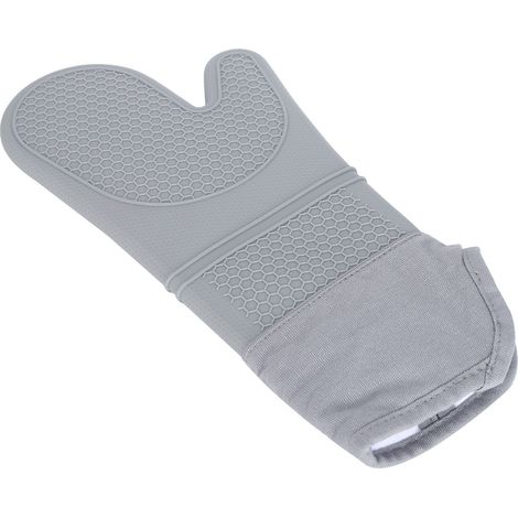 Gants de cuisine en silicone texturé à ouverture oblique, antidérapants, doux, durables et flexibles, doublure en coton (Gary) (1/5)