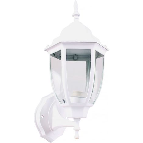 APPLIQUE DA ESTERNO A LANTERNA LAMPADA DA PARETE BIANCA IP45 CON ATTACCO E27 - PER ILLUMINAZIONE STILE VINTAGE (1/5)