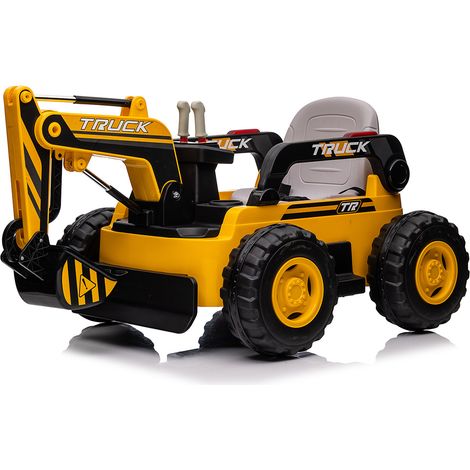 Escavatore Elettrico per Bambini 12V Ruspa Truck Giallo e Nero (1/5)