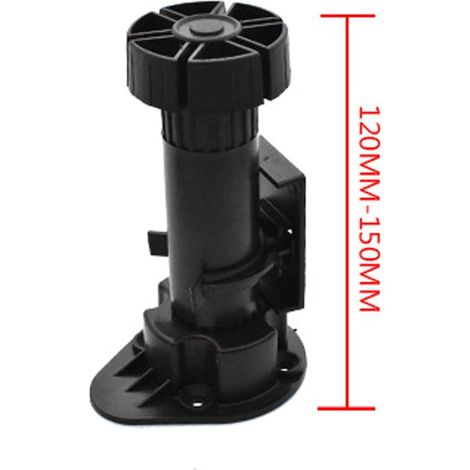 Meubles Stancs4Pcs Réglable Hauteur Hauteur Pied Pieds Pieds Pieds En Plastique Pieds Pieds Pieds Pieds Cuisine Canapé Pieds Pieds Pieds Pieds de Remplacement Avec Cuisine Ou Salle Den Noir (1/5)