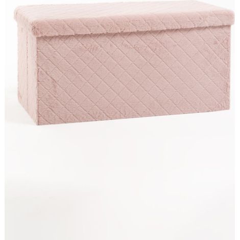 Pufs y reposapiés - Puff Almacenaje Dico 76 cm Terciopelo - Rosa
