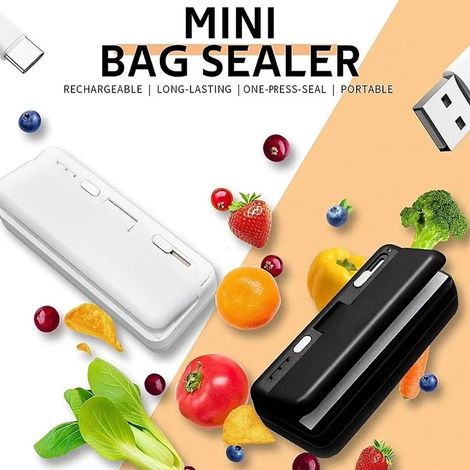 Mini scelleuse électrique à chaud – Scelleuse de sacs compacte pour sacs alimentaires, pour la maison et le bureau, noire (1/5)