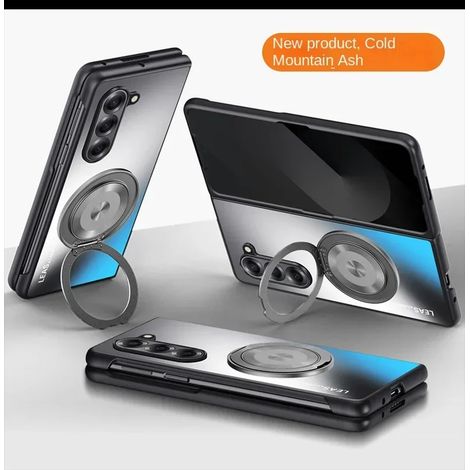 (Gris, Galaxy Z Fold4) Étui de protection pour voiture avec support magnétique en métal, compatible avec la fonction magnétique MagSafe. (1/5)