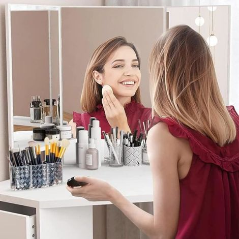 3 Fente Rangement Maquillage Pinceaux,Organisateur Maquillage Transparent, Boite Rangement Maquillage pour Parfum,Pinceau Maquillage (1/4)