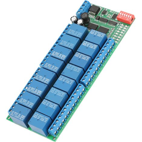 16-Kanal MODBUS RTU RS485 12V DC Relaismodul, SPS-Steuerung, serielle Schnittstelle, Schalter (1/5)