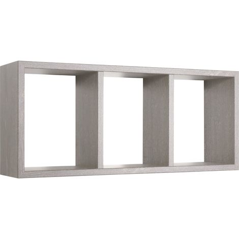 Rechteckiger wandregal mit 3 fächern mod. Tristano farbe eiche grau neu (1/4)