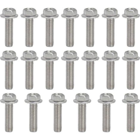 20 Stück M10x1,5 Schrauben A2‑70 Edelstahl Flansch-Sechskantschraube mit Dichtung DIN6921M10x35
