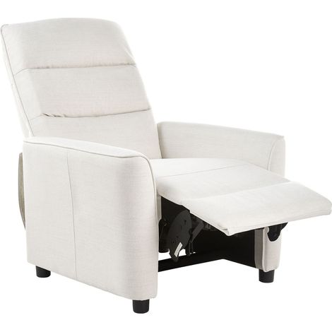Recliner Chair SANDE With Footrest Fabric Off-White