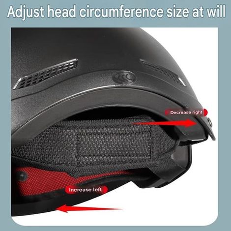 Casque de moto rétro à profil bas, casque jet, demi-casque pour enfant avec visière, casque rétro pour scooter électrique de rue (1/4)