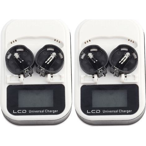 Chargeur LCD rechargeable pour piles bouton lithium LIR2016/LIR2025/LIR2032 – Lot de 2 unités, affichage clair et sécurité intégrée (1/5)