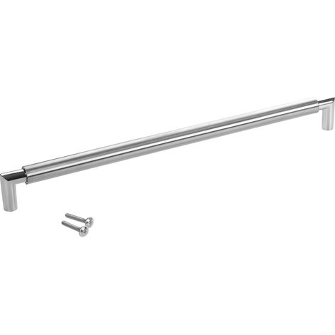 SOTECH Möbelgriff E9 echt Edelstahl Ø 16 mm mit Sockeln aus Metall, silberfarben, BA 320 mm, 1 Stück