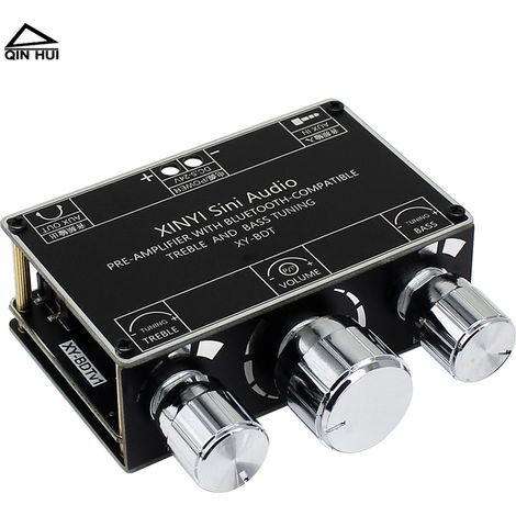XY-BDT Bluetooth 5.0 Dekodierungskarte, Zweikanal-Stereo-Vorverstärkermodul mit Hoch- und Tieftonregelung, stufenlose 360-Grad-Einstellung. (1/4)