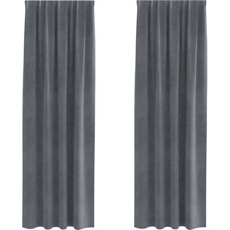 Rideaux occultants 2 pcs Gris clair 140 x 260 cm Velours