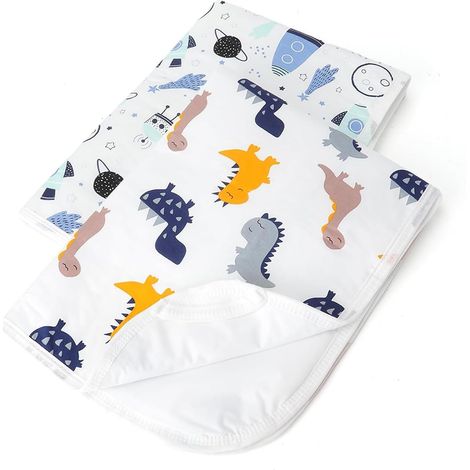 Lot de 2 matelas à langer pour bébé, Matelas a Langer 50 x 70cm, lavables, pour bébés et tout-petits, imperméables, respirants, réutilisables (1/5)