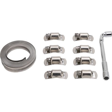 Ortviai Colliers de Serrage à Vis sans Fin en Acier Inoxydable 304 – Bande de 3,5 m avec 8 Fermoirs pour Automobile (1/5)