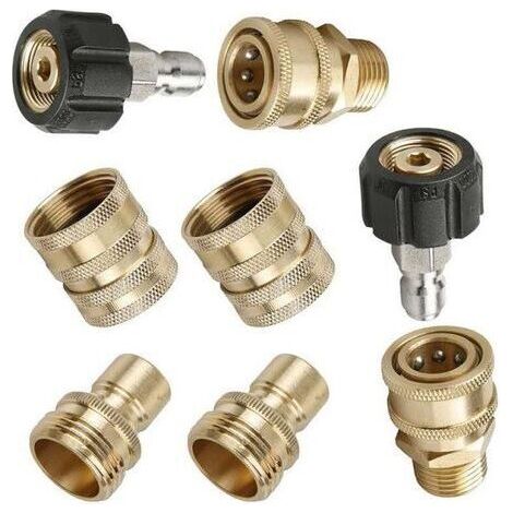 High-pressure cleaner adapter, M22 quick-connect fittings, pack of 8
