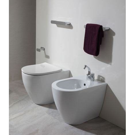 Sanitari Link filomuro senza brida cm. 56x36 con sedile sottile (1/2)