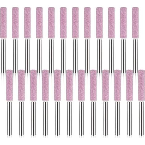 Paquet de 24 Pierres à Aiguiser pour AffûTeuse de TronçOnneuse, Outil de Meulage de Polissage pour AffûTeuse de TronçOnneuse 3X4.8mm (1/5)
