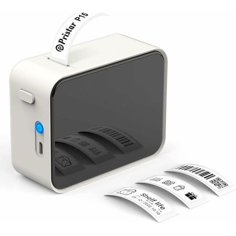 GABRIELLE étiqueteuse Bluetooth, P15 Mini Imprimante Etiquette Autocollante, Etiqueteuse Imprimante Portable Thermique, APP Connexion, Compatible avec iOS et Android pour Maison, Bure au, école (Beige (1/5)