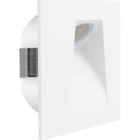 1 Spot LED encastrable, métal blanc, lumière chaude 3000K, pour mur escalier salon (1/5)