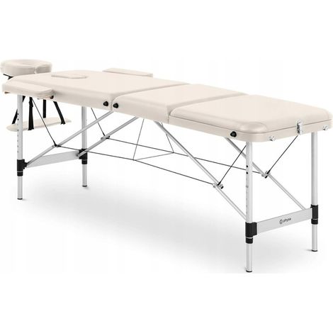 CAMILLA DE MASAJE BEIGE CON ESTRUCTURA DE ALUMINIO, 180 kg