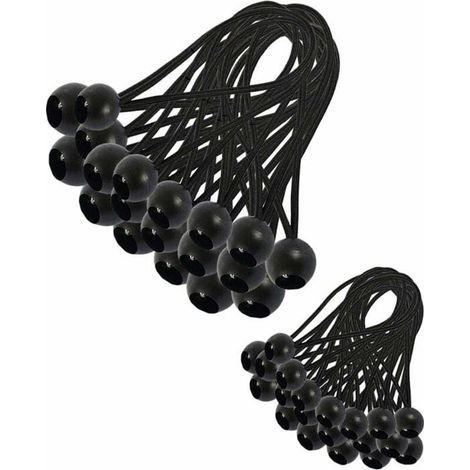 30 Pieces Elastic Bungee Cord for Tarpaulins, Tents, and Curtains (PZCC) (1/4)