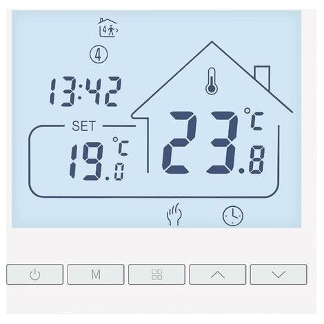 1 Thermostat Eau Chaude 3A Programmable LCD 5+1+1 Pour Chauffage Au Sol (1/5)